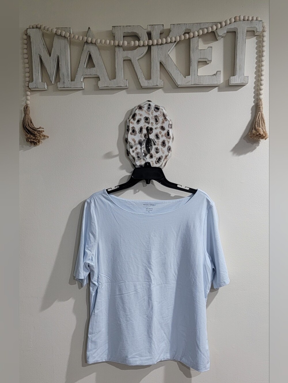 Banana Republic Light Blue Short Sleeve Crew Neck Tee